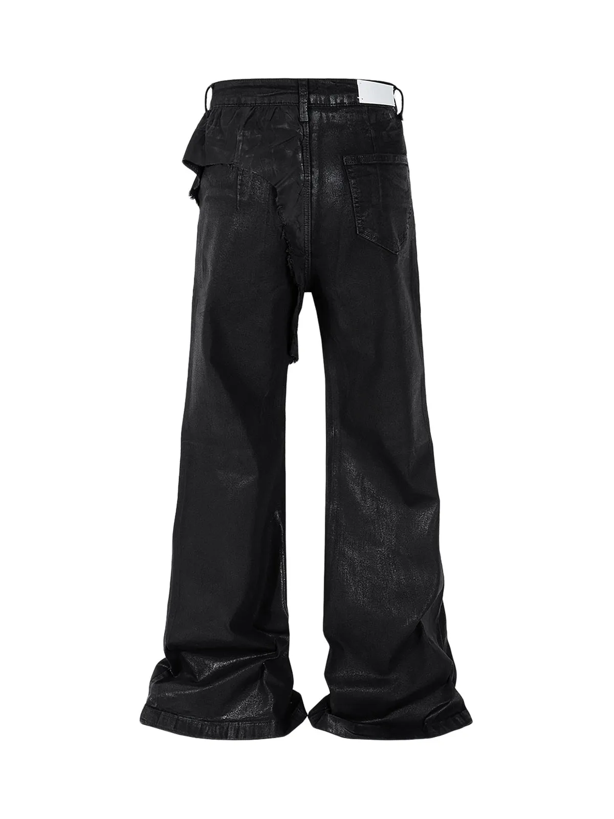 1984 Black Wax Coated Flare Jeans