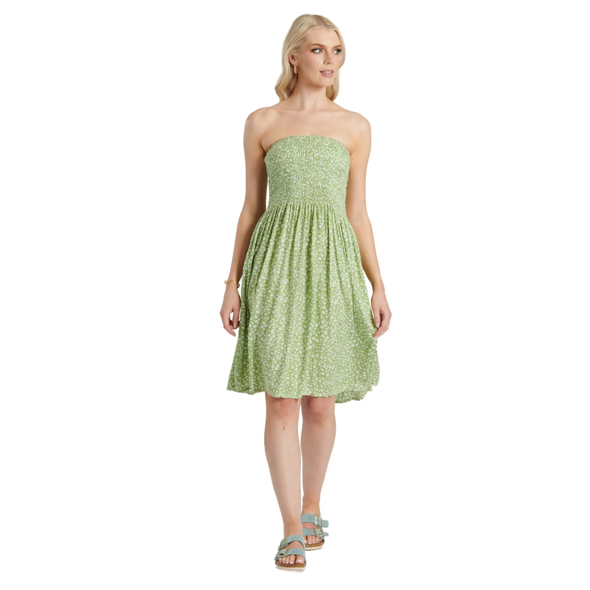 3 In 1 Dress - Green & White