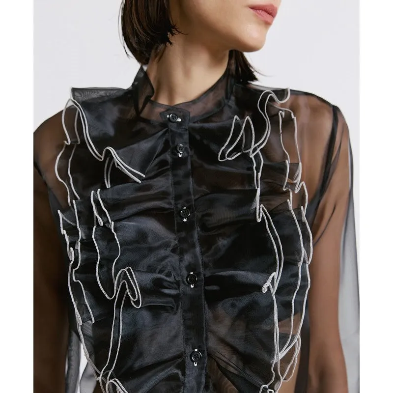 Access Fashion Black Organza Blouse