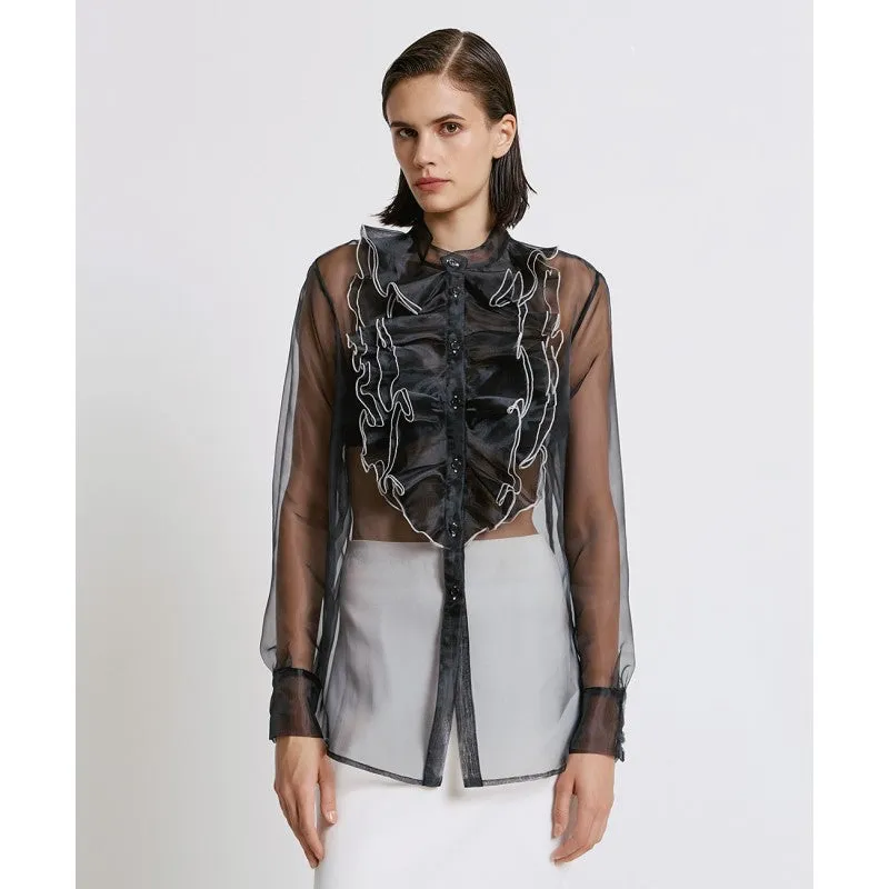 Access Fashion Black Organza Blouse