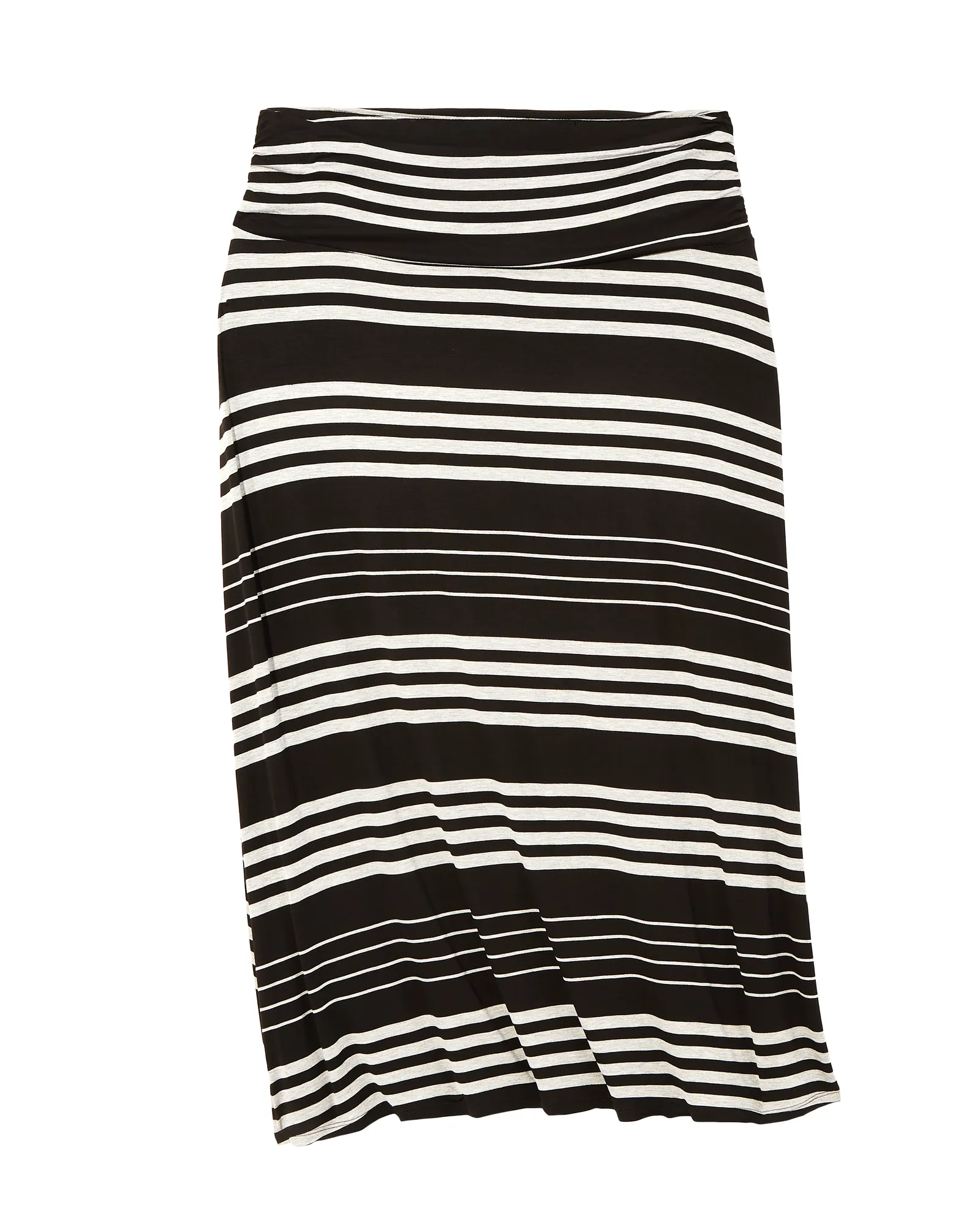 Adriatic Ruched Foldover Maxi Skirt | Black / Light Grey