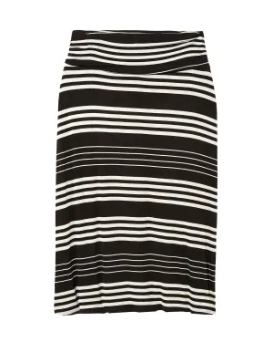 Adriatic Ruched Foldover Maxi Skirt | Black / Light Grey