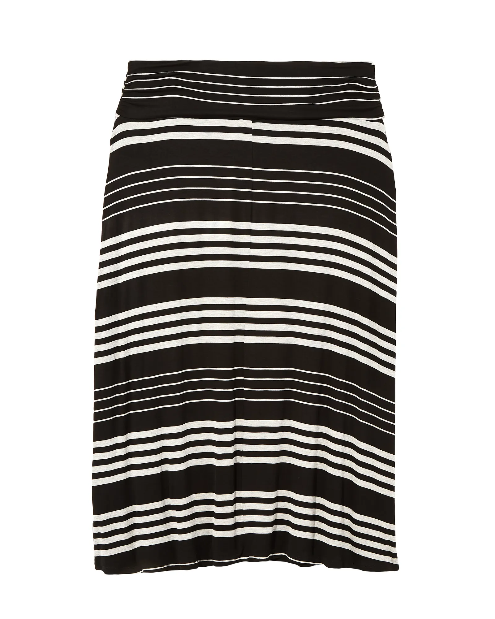 Adriatic Ruched Foldover Maxi Skirt | Black / Light Grey