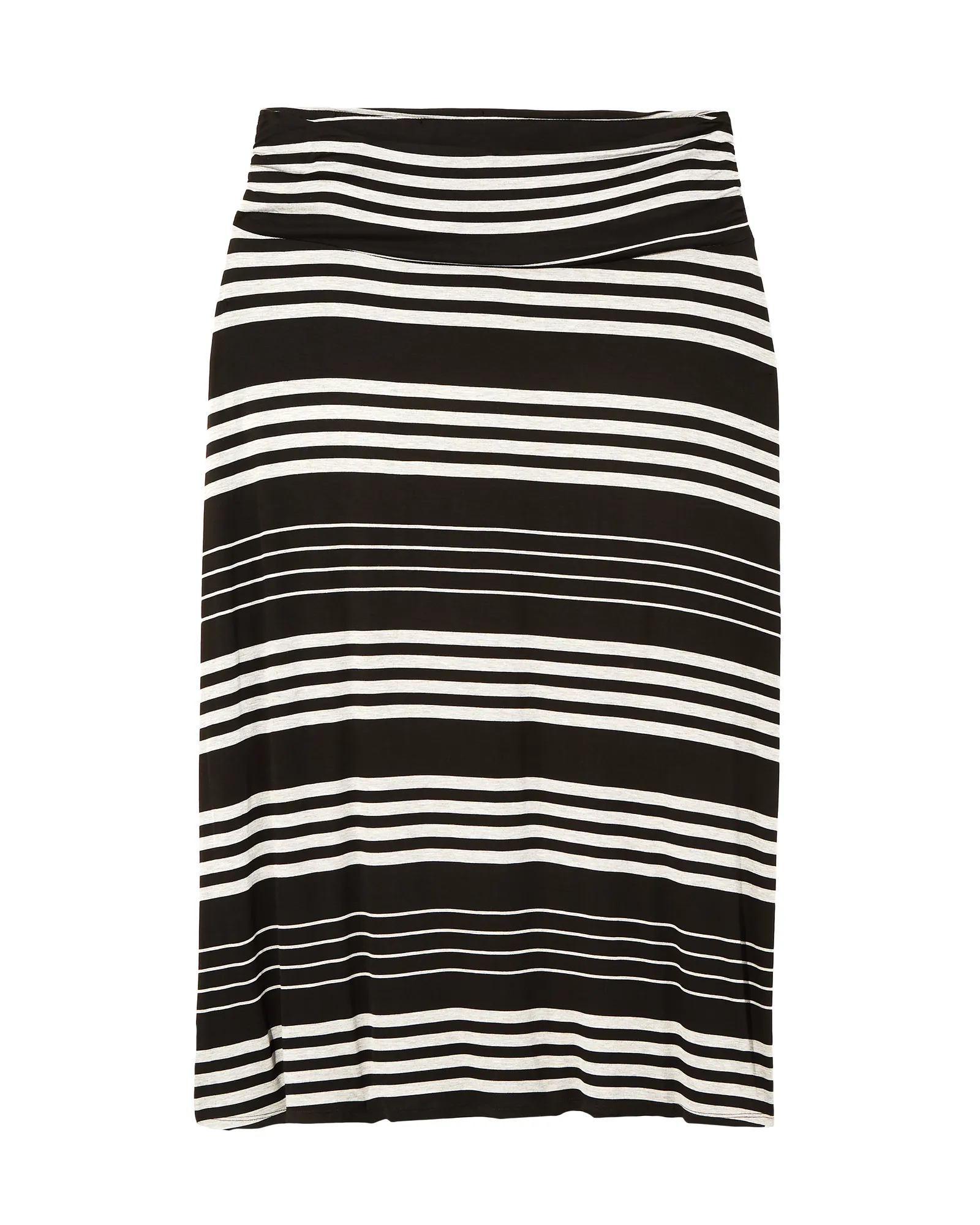 Adriatic Ruched Foldover Maxi Skirt | Black / Light Grey