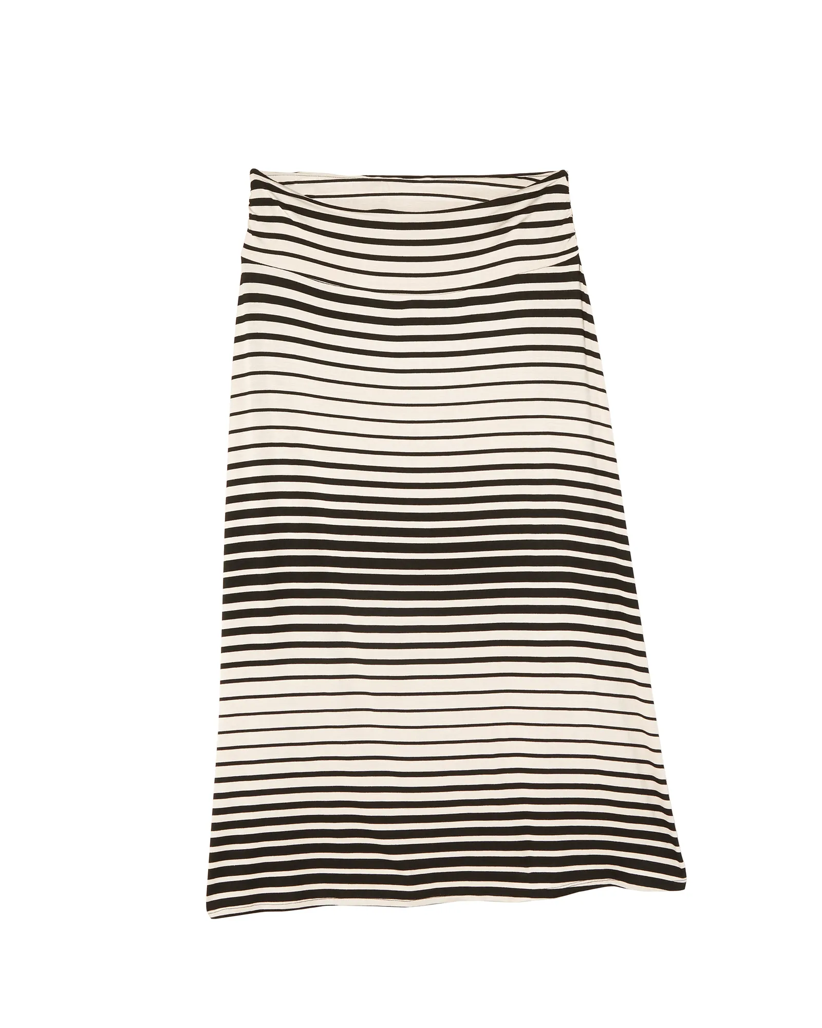 Adriatic Ruched Foldover Maxi Skirt | Black / Tan