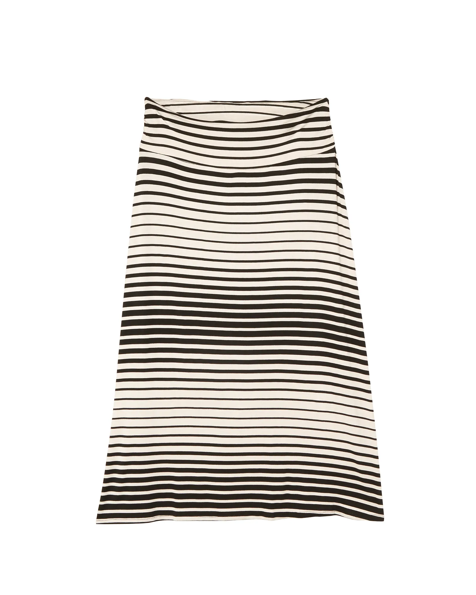 Adriatic Ruched Foldover Maxi Skirt | Black / Tan