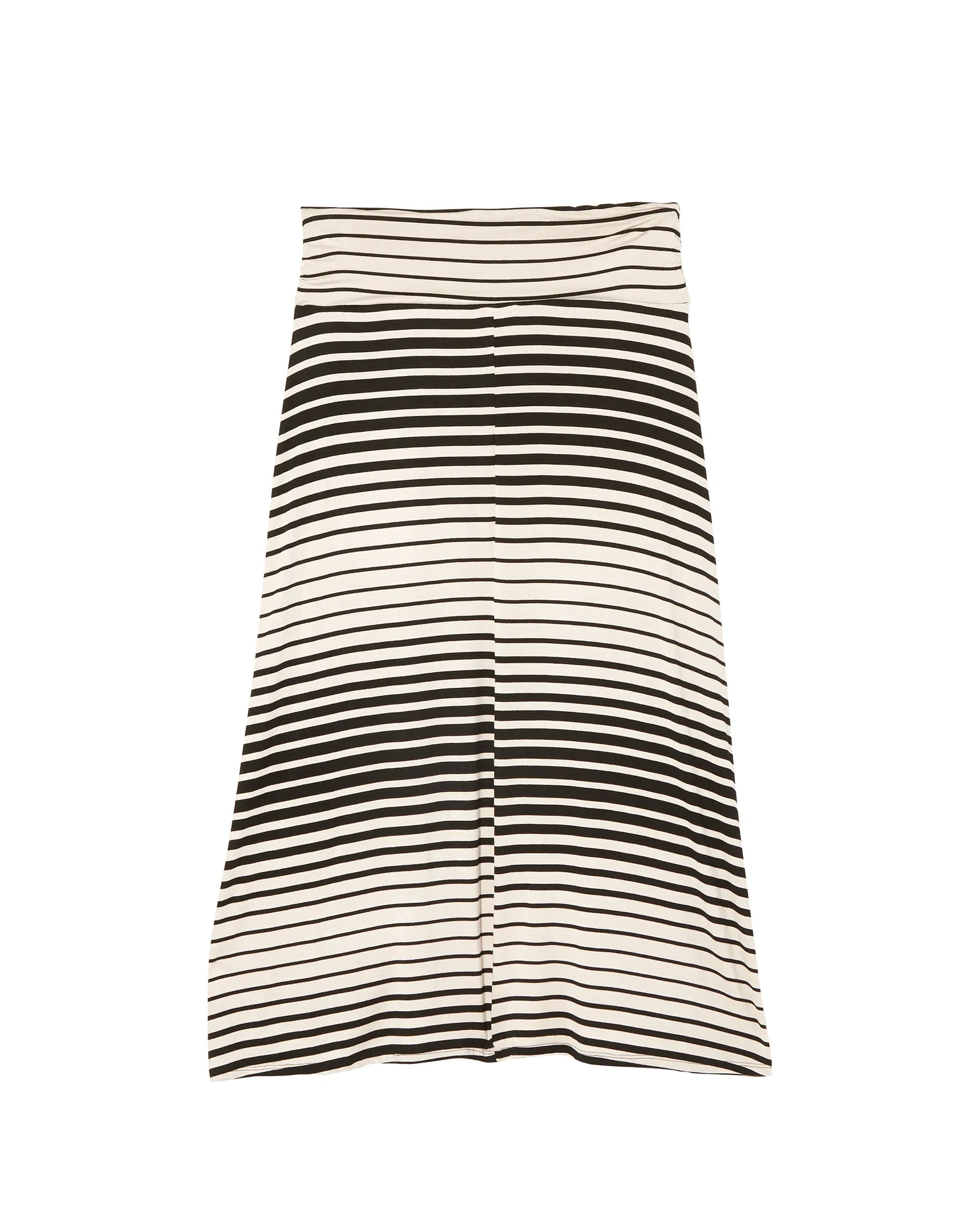 Adriatic Ruched Foldover Maxi Skirt | Black / Tan