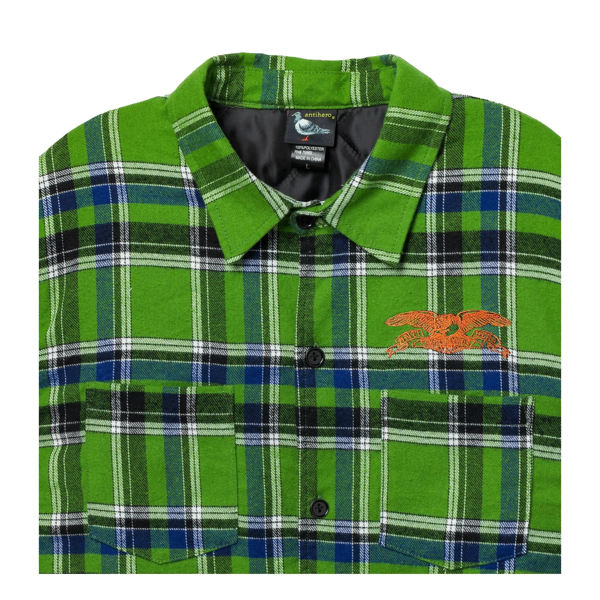 Anti Hero Flannel Jacket Basic Eagle Green/Blue/Multi