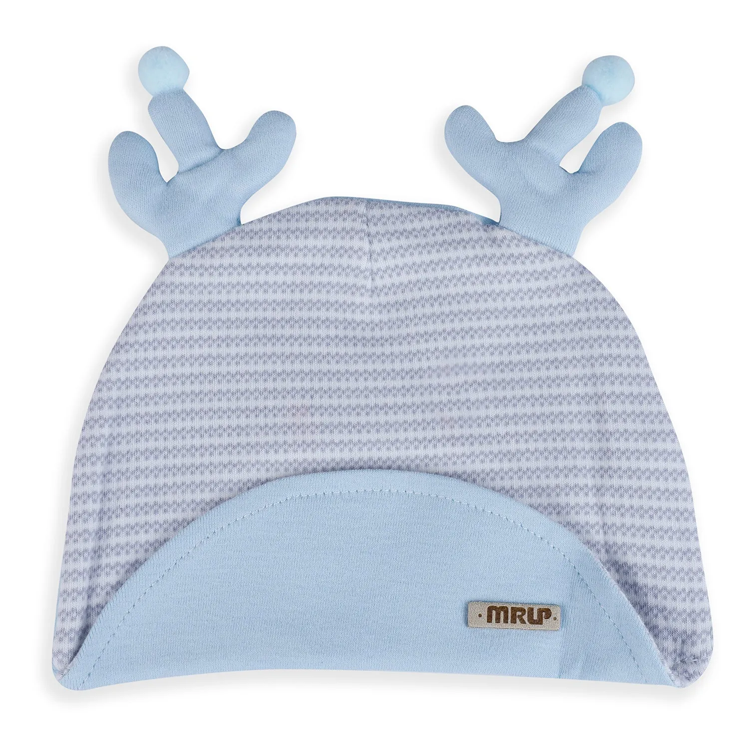 Baby Moo Deer Antler Soft Cotton Cap - Blue