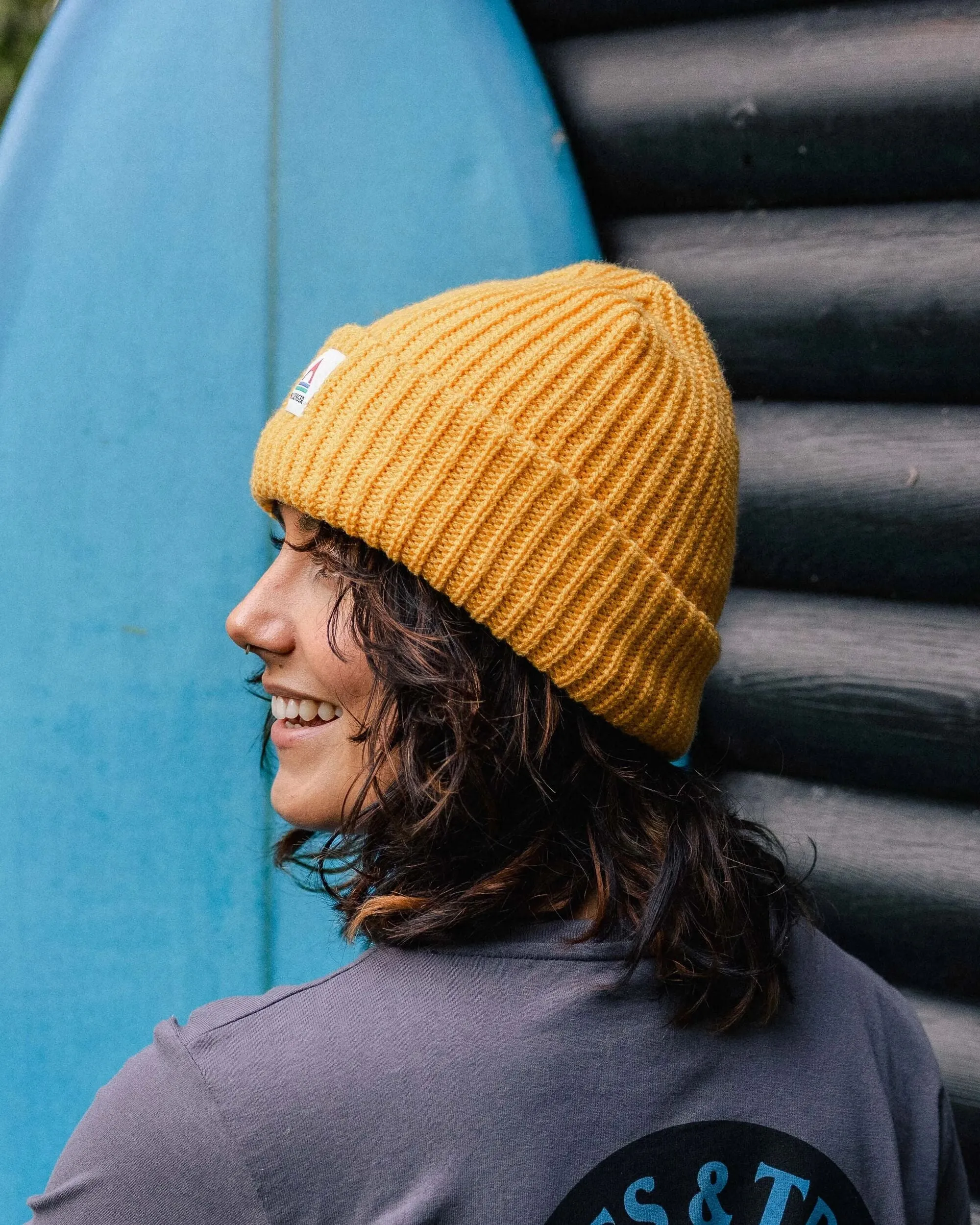 Beechwood Fleece Lined Recycled Beanie - Mustard Gold