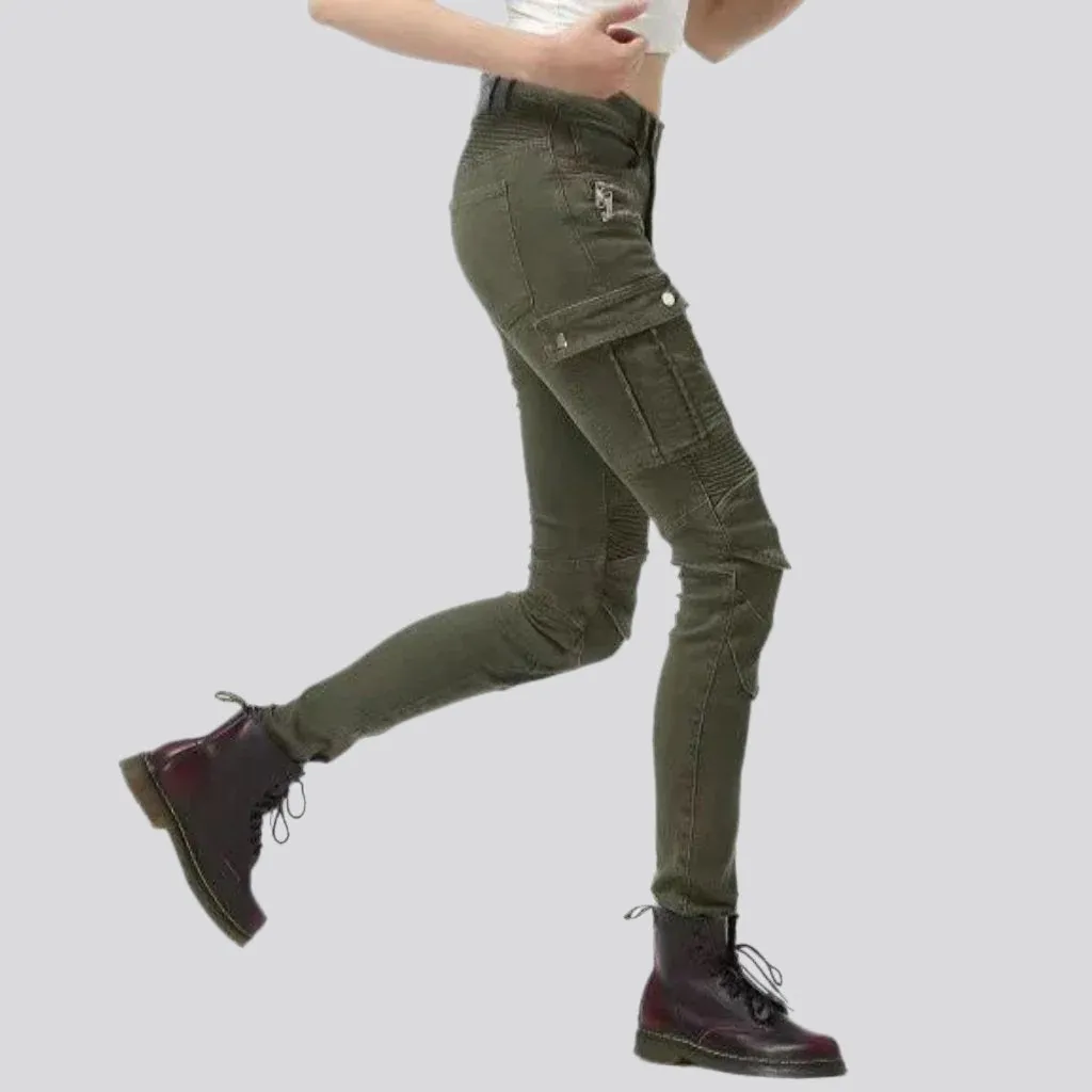 Biker protective jeans for women