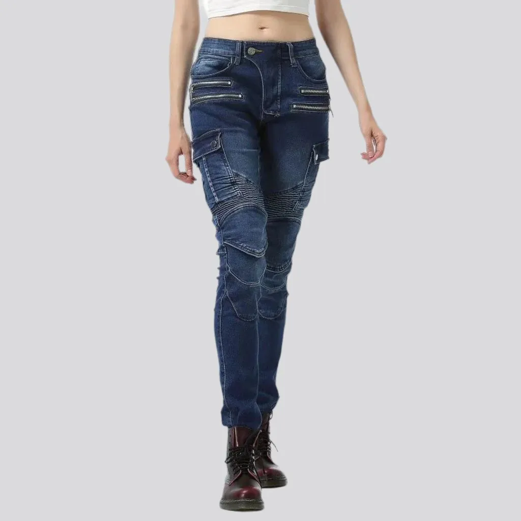 Biker protective jeans for women