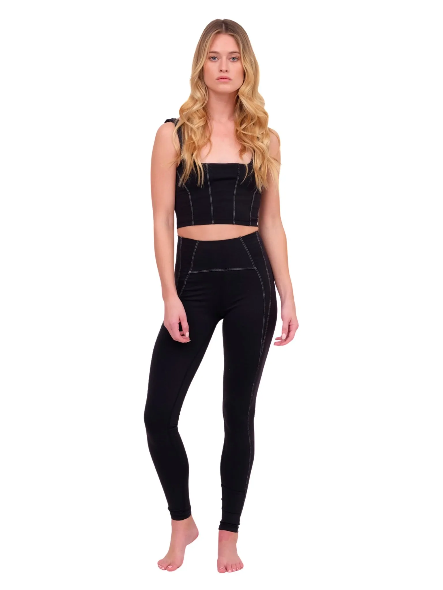 Black & White Contrast Yoga Pants