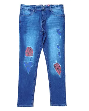 Black Pike skinny Denim Blue,Red