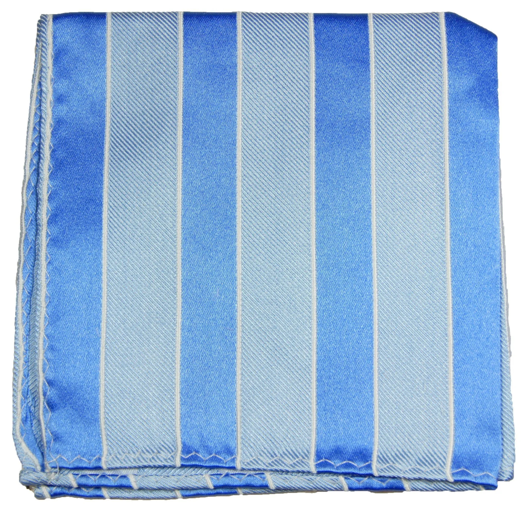 Blue Striped Silk Pocket Square