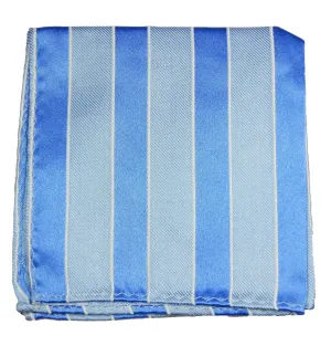 Blue Striped Silk Pocket Square