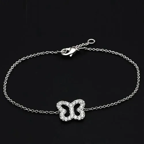 Brass Bracelet with AAA Grade CZ in Clear for Women Style 3W070