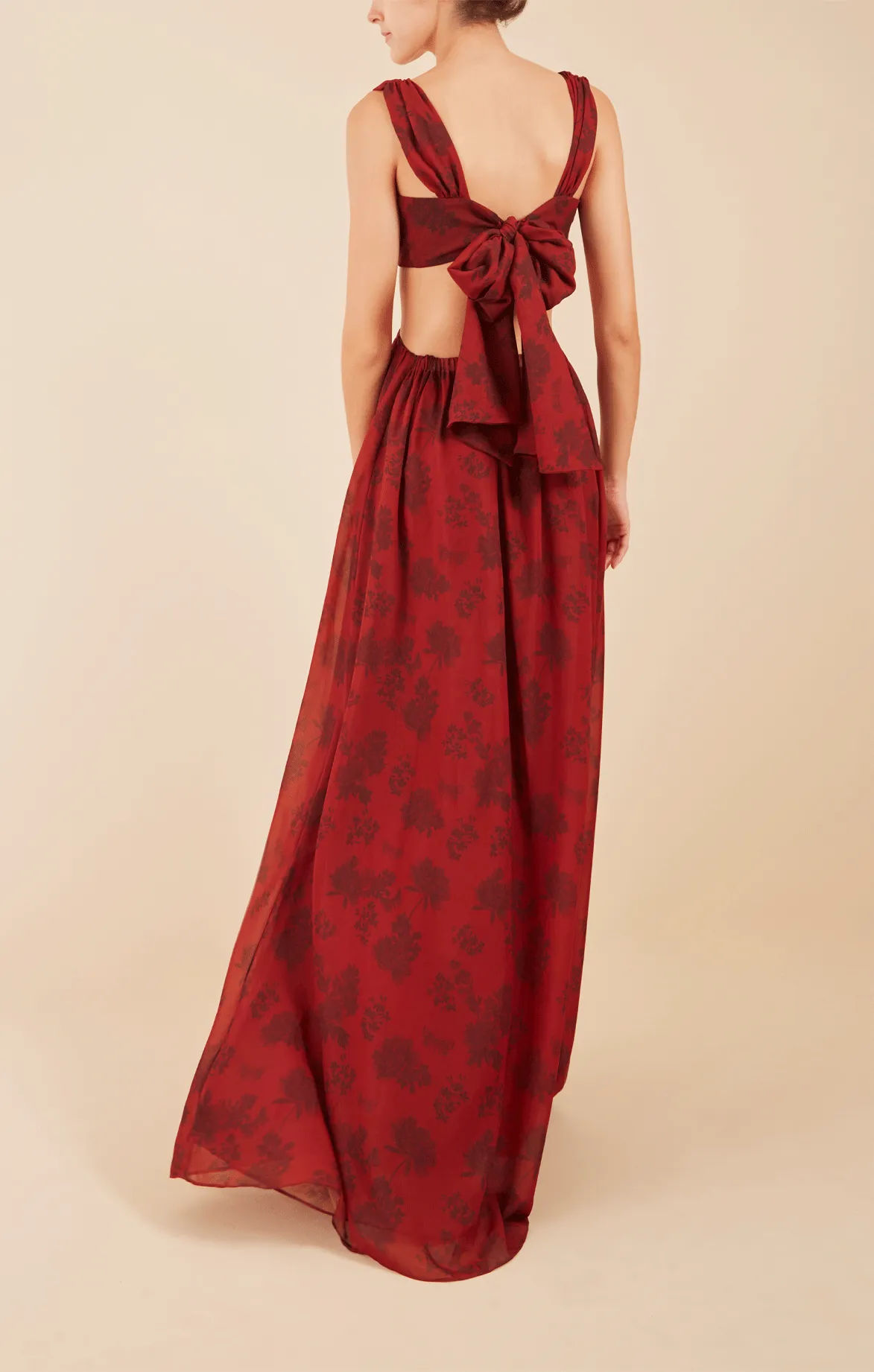 Burnt Red Cut Out Maxi Dress