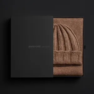 Cashmere Beanie & Scarf Set - Chestnut