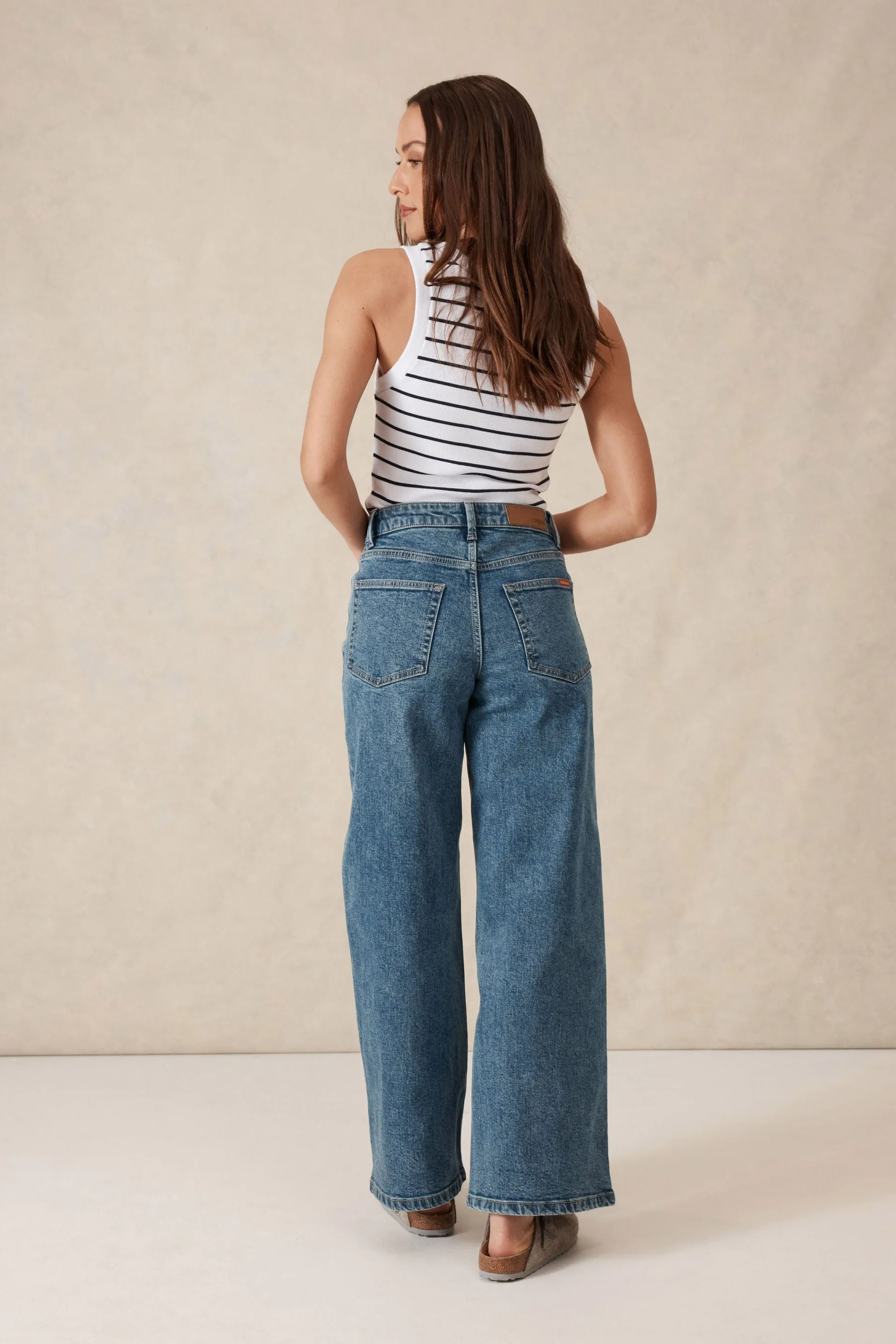 Ceres Life | Core Wide Leg Jean - Fresh Indigo