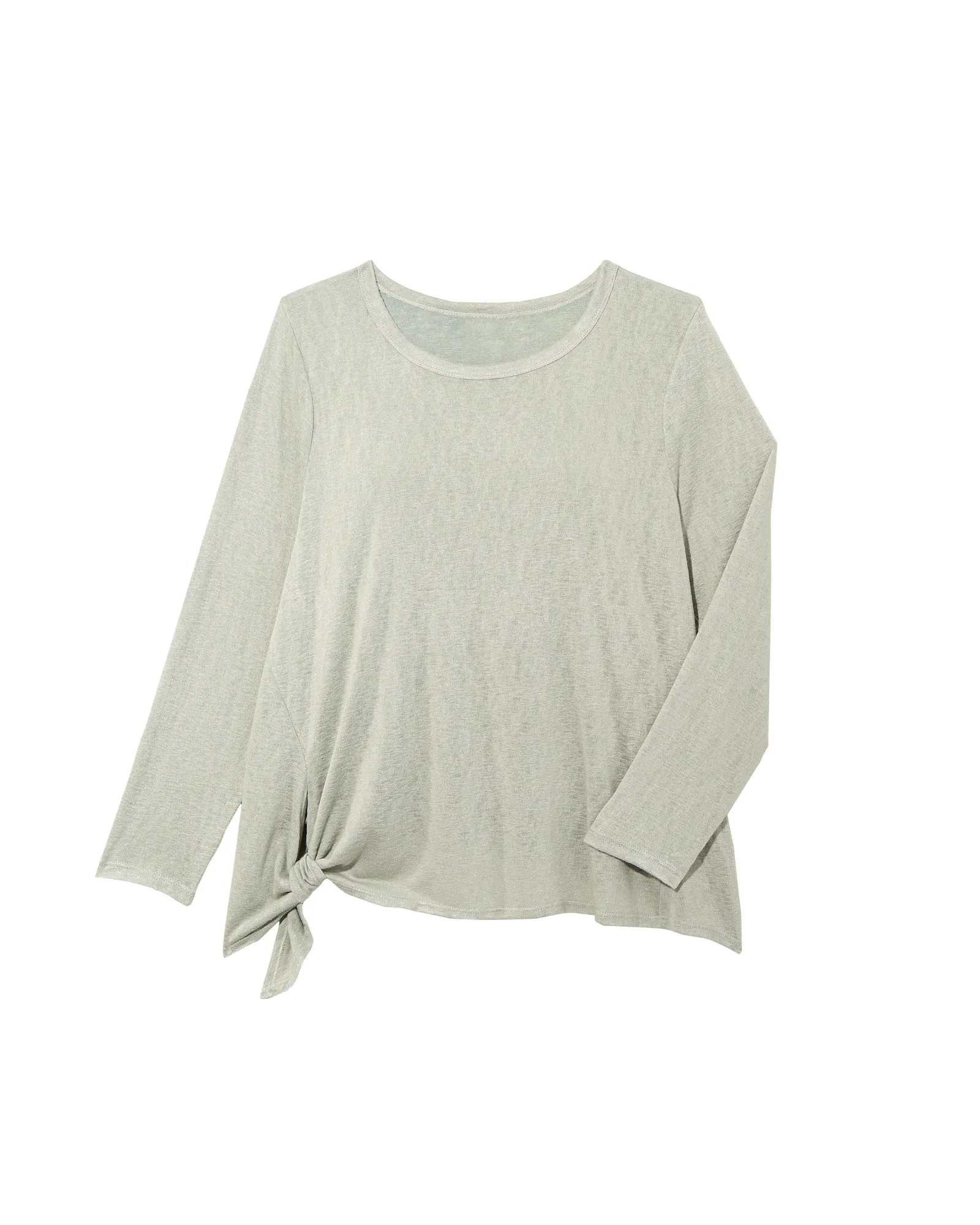 Charmaine Side Tie Tee | Light Grey