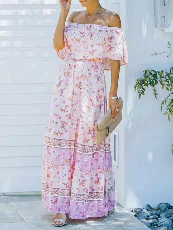 Dahlia Embroidered Floral Off-the-Shoulder Maxi Dress