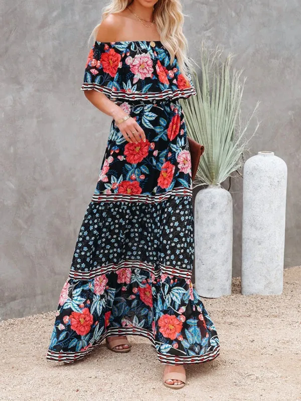 Dahlia Embroidered Floral Off-the-Shoulder Maxi Dress