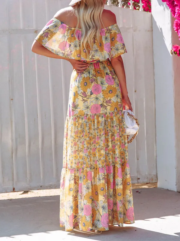 Dahlia Embroidered Floral Off-the-Shoulder Maxi Dress