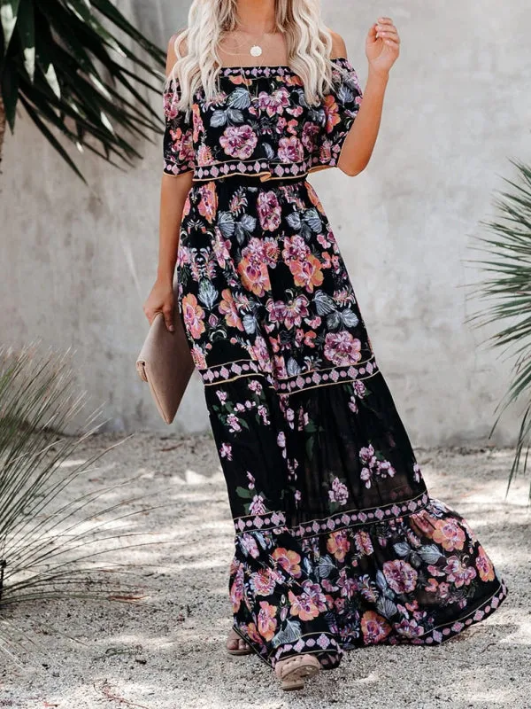 Dahlia Embroidered Floral Off-the-Shoulder Maxi Dress