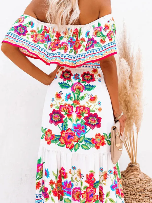 Dahlia Embroidered Floral Off-the-Shoulder Maxi Dress