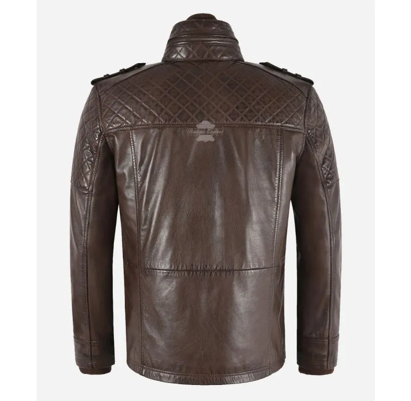 Dale Expedition Men's Safari Leather Jacket Casual Leather Jacket