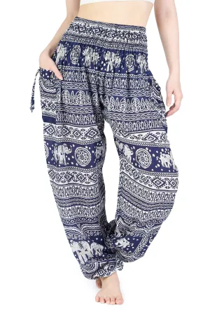 Dark Blue Elephant Harem Pants