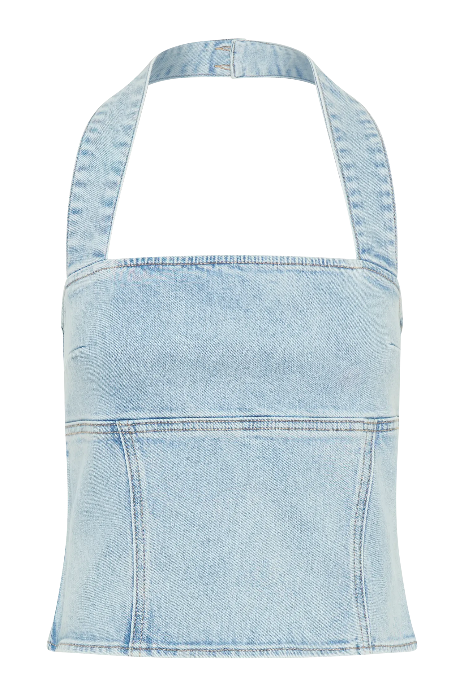 Dayna Denim Halter Top - Light Blue