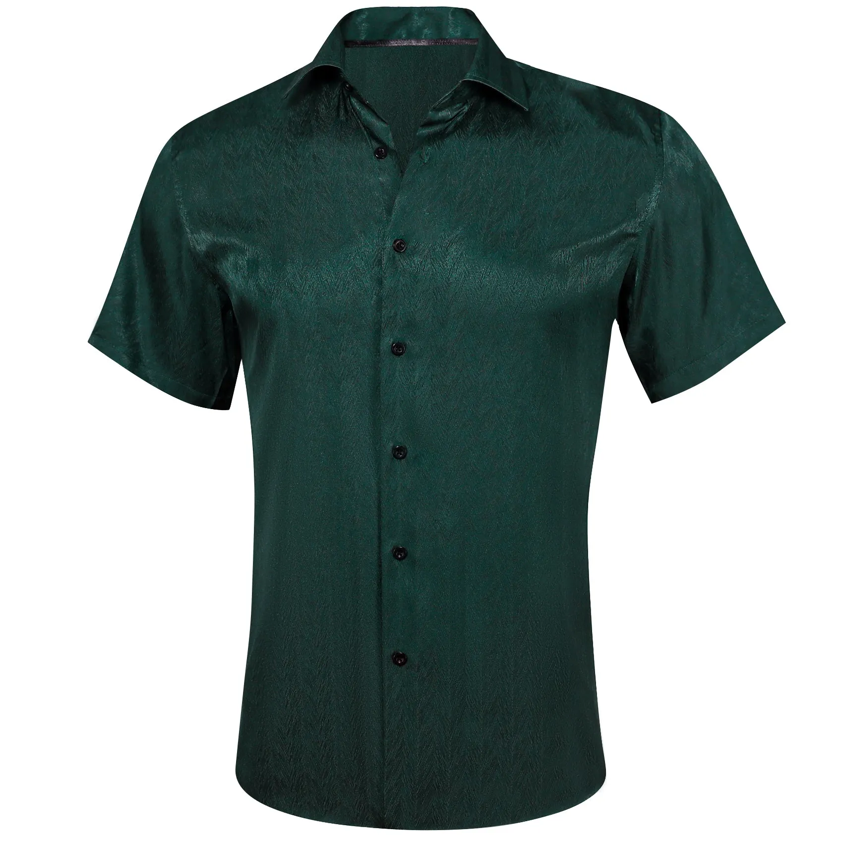 Deep Green Solid Men's Short Sleeve Shirt