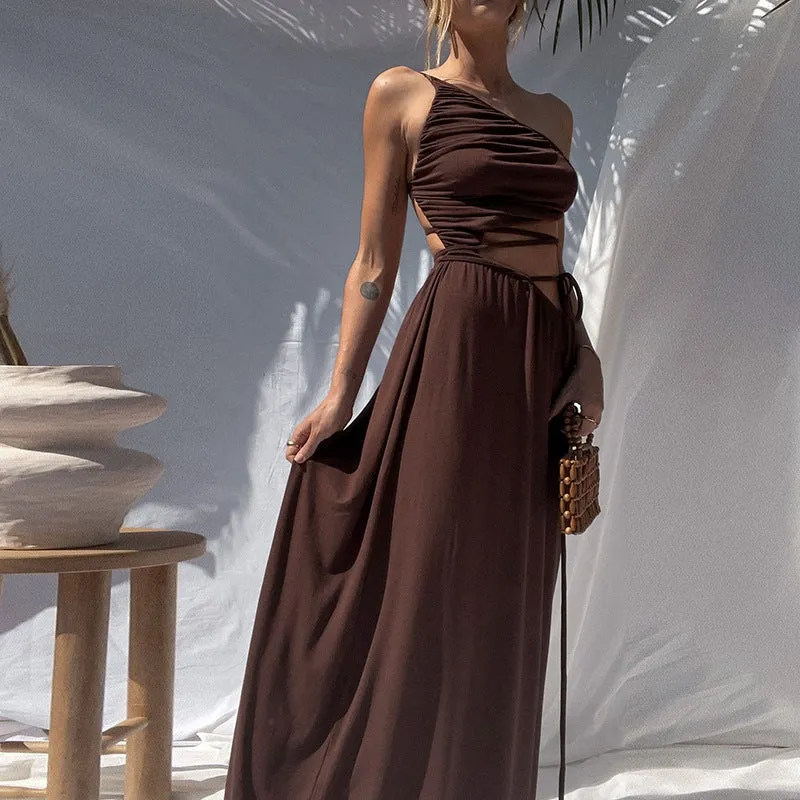 Dunnmall Free Summer Backless Maxi Dress