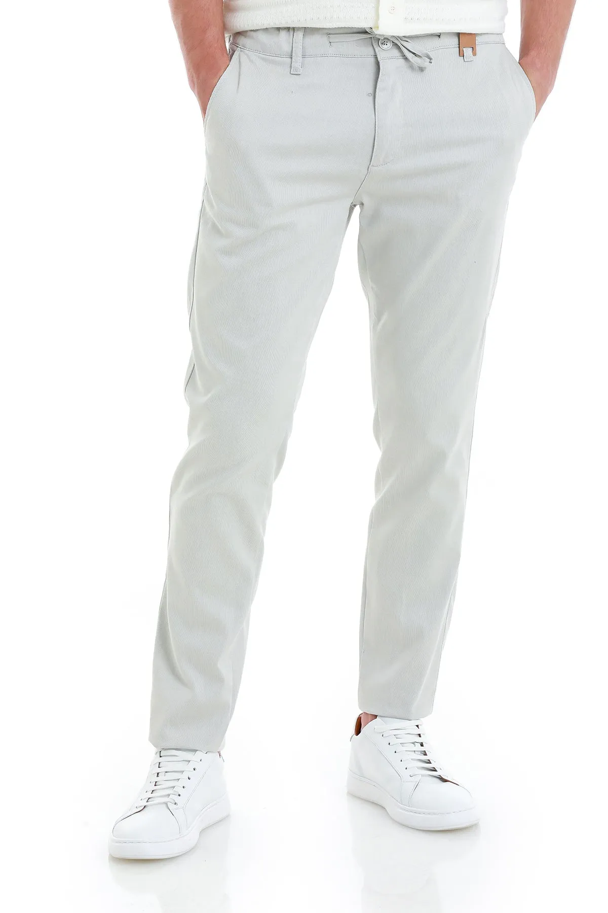 Dynamic Fit High Waist Cotton Blend Light Gray Jogger