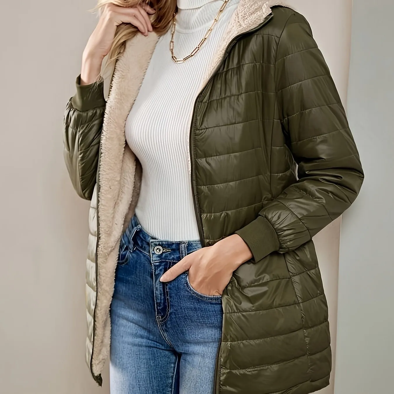 Eline | Fleece lined zippered jacket