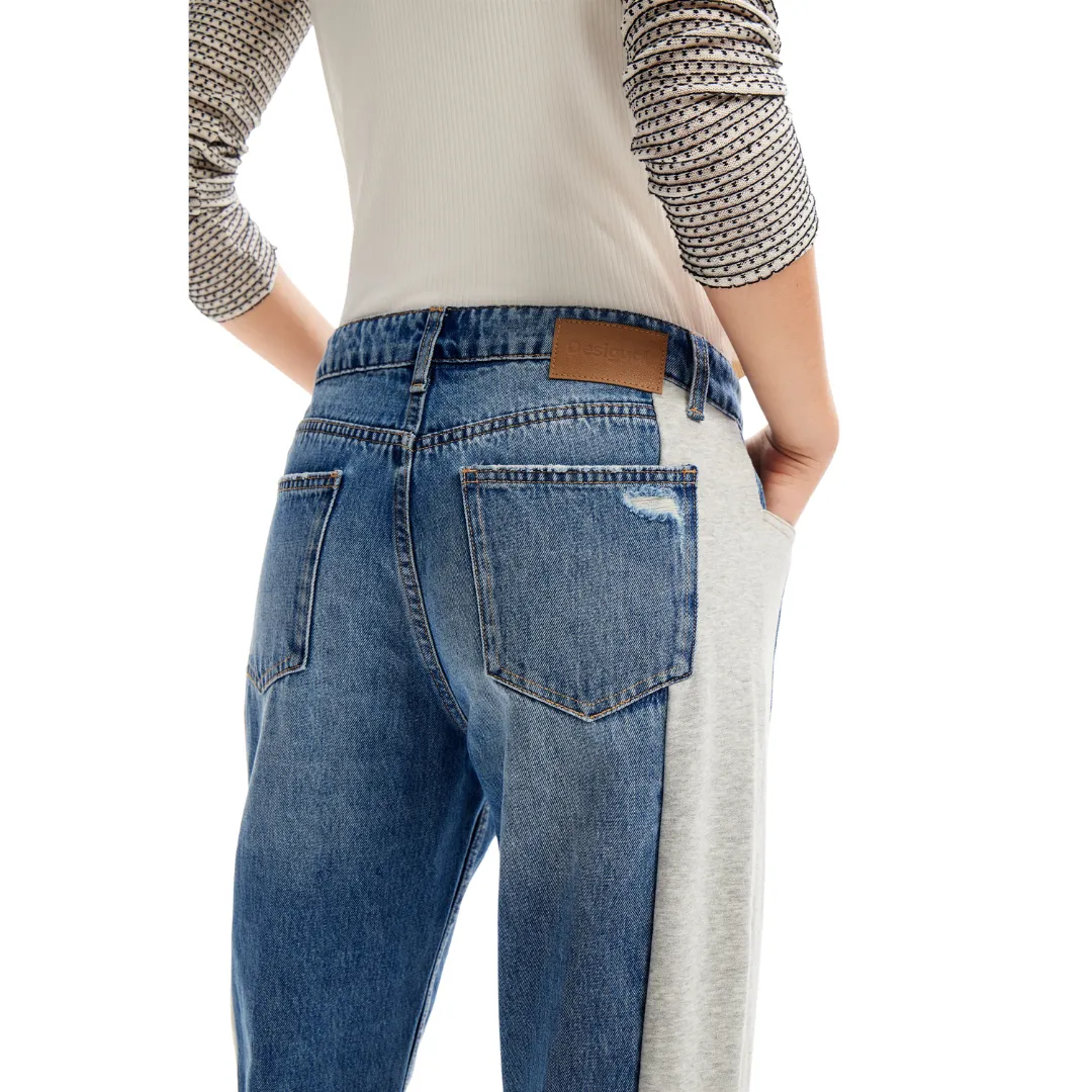 Embroidered Side Panel Jeans