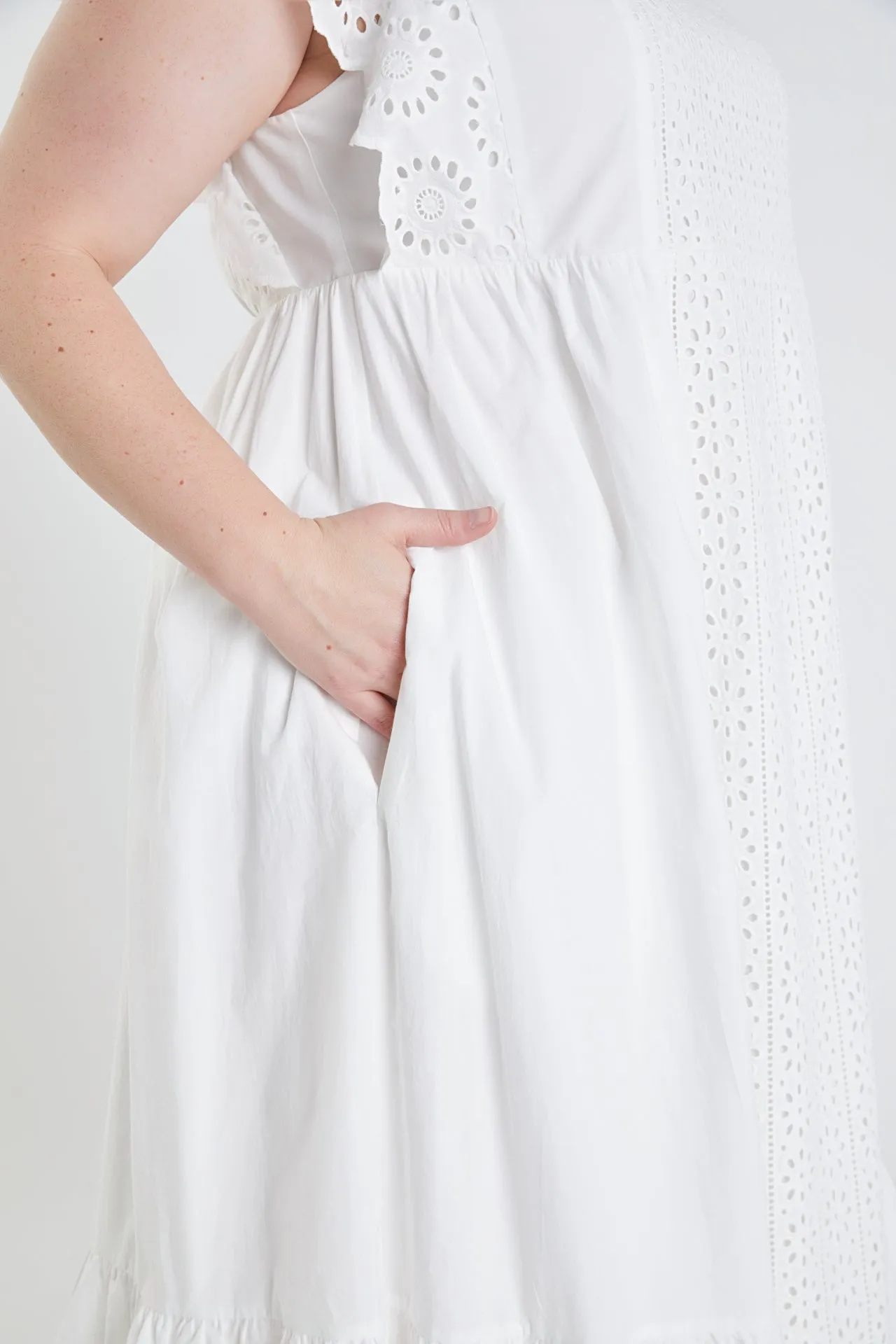 English Factory - Plus Size Eyelet Maxi Dress