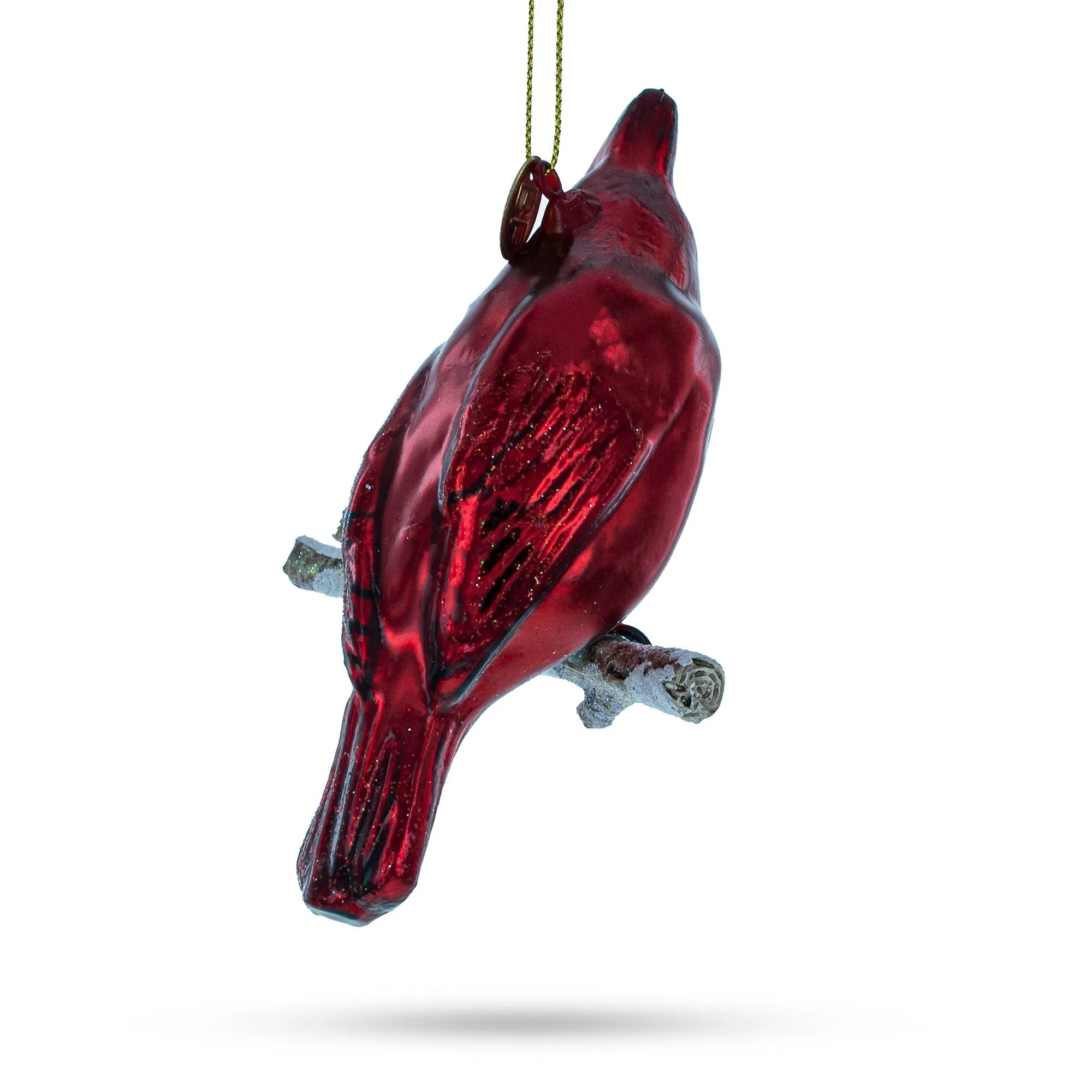 Exquisite Hand-painted Cardinal On Branch - Premium Blown Glass Christmas Ornament