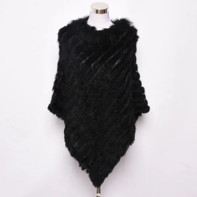 Faux Fur Poncho Shawl