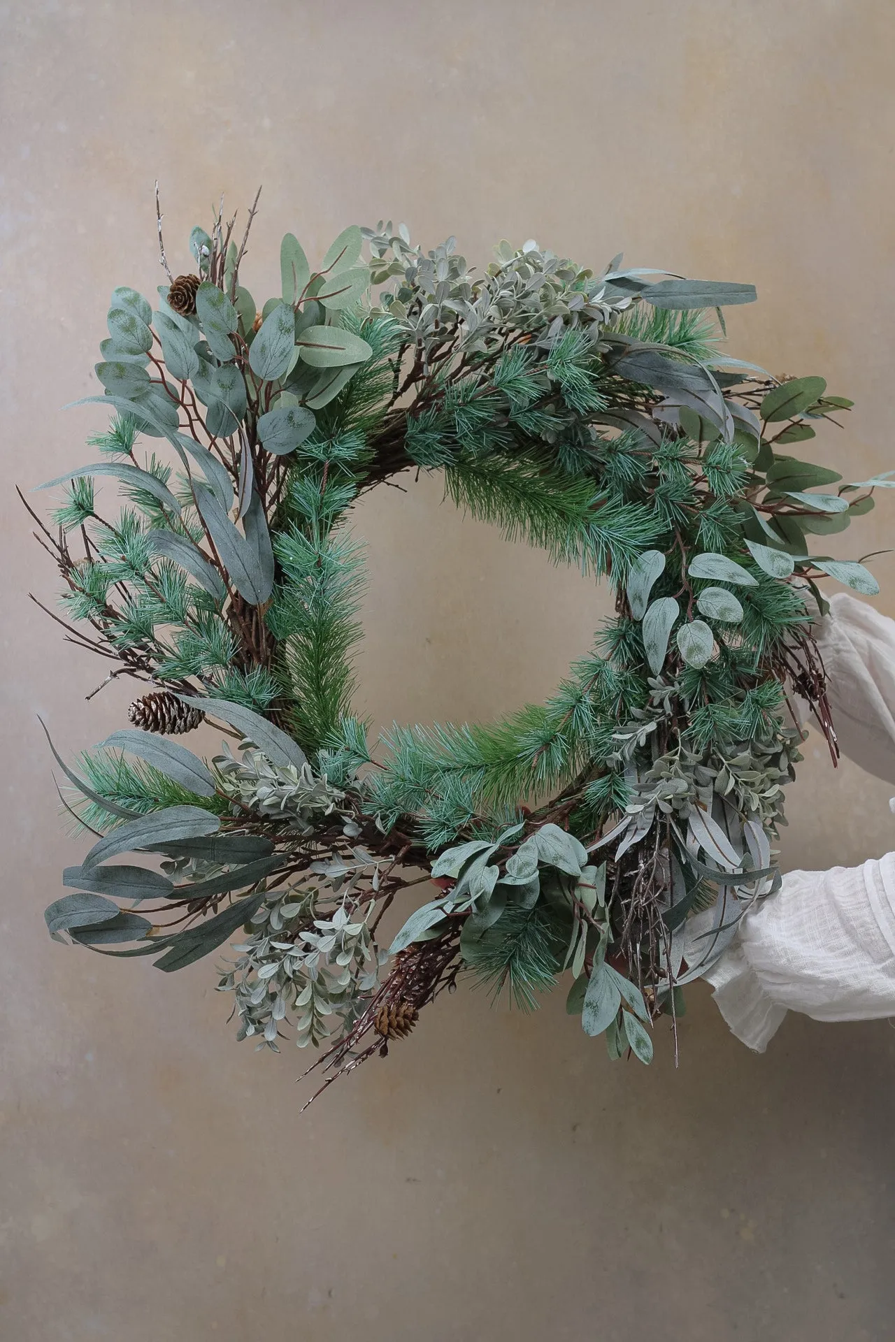 Fir Cones and Green Foliage Wreath