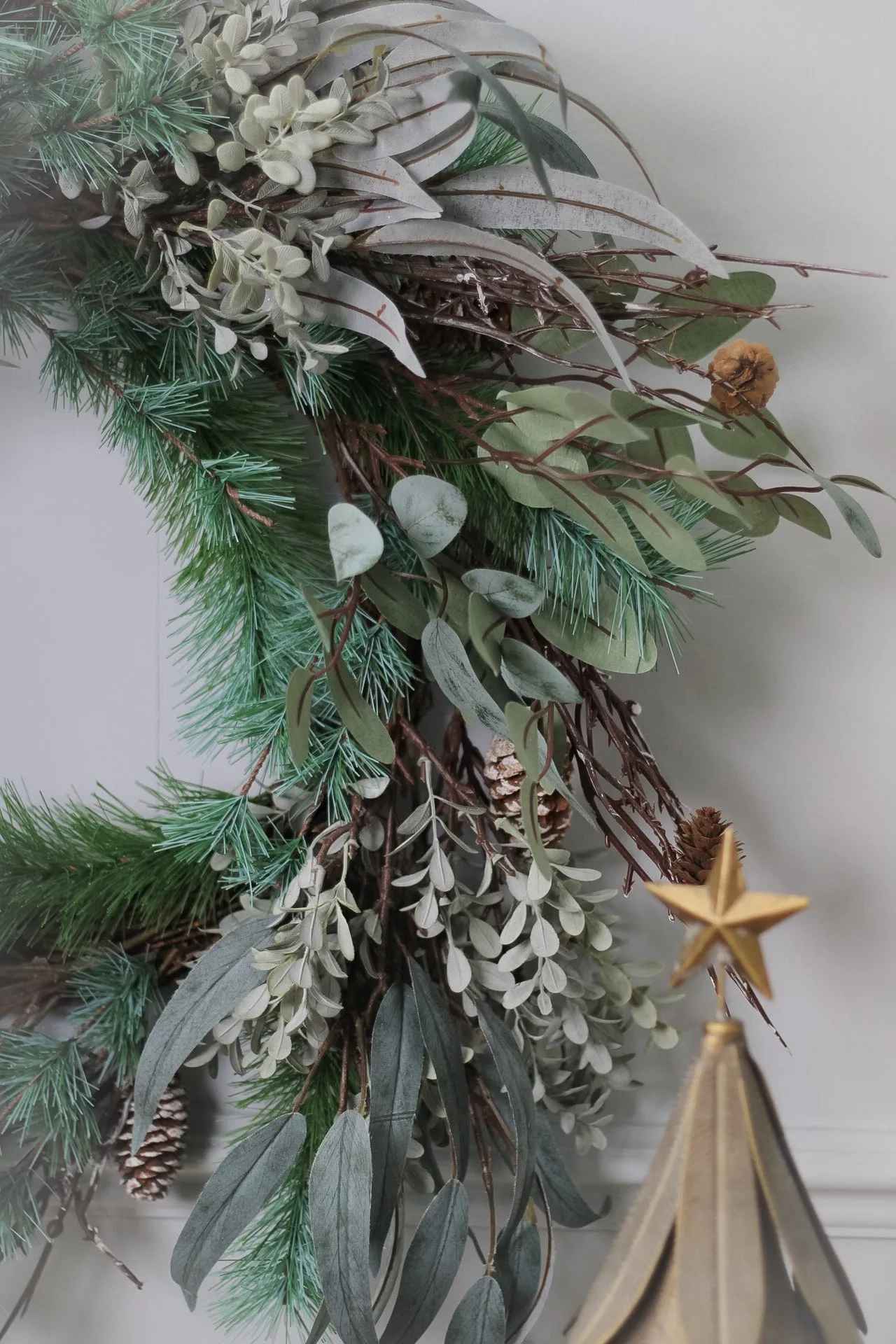 Fir Cones and Green Foliage Wreath