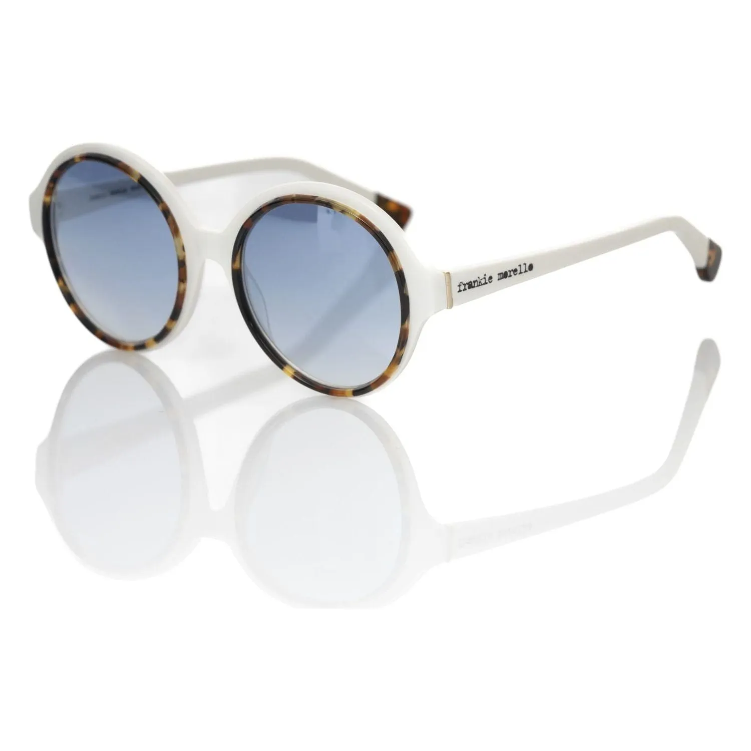 Frankie Morello White Acetate Women's Sunglass