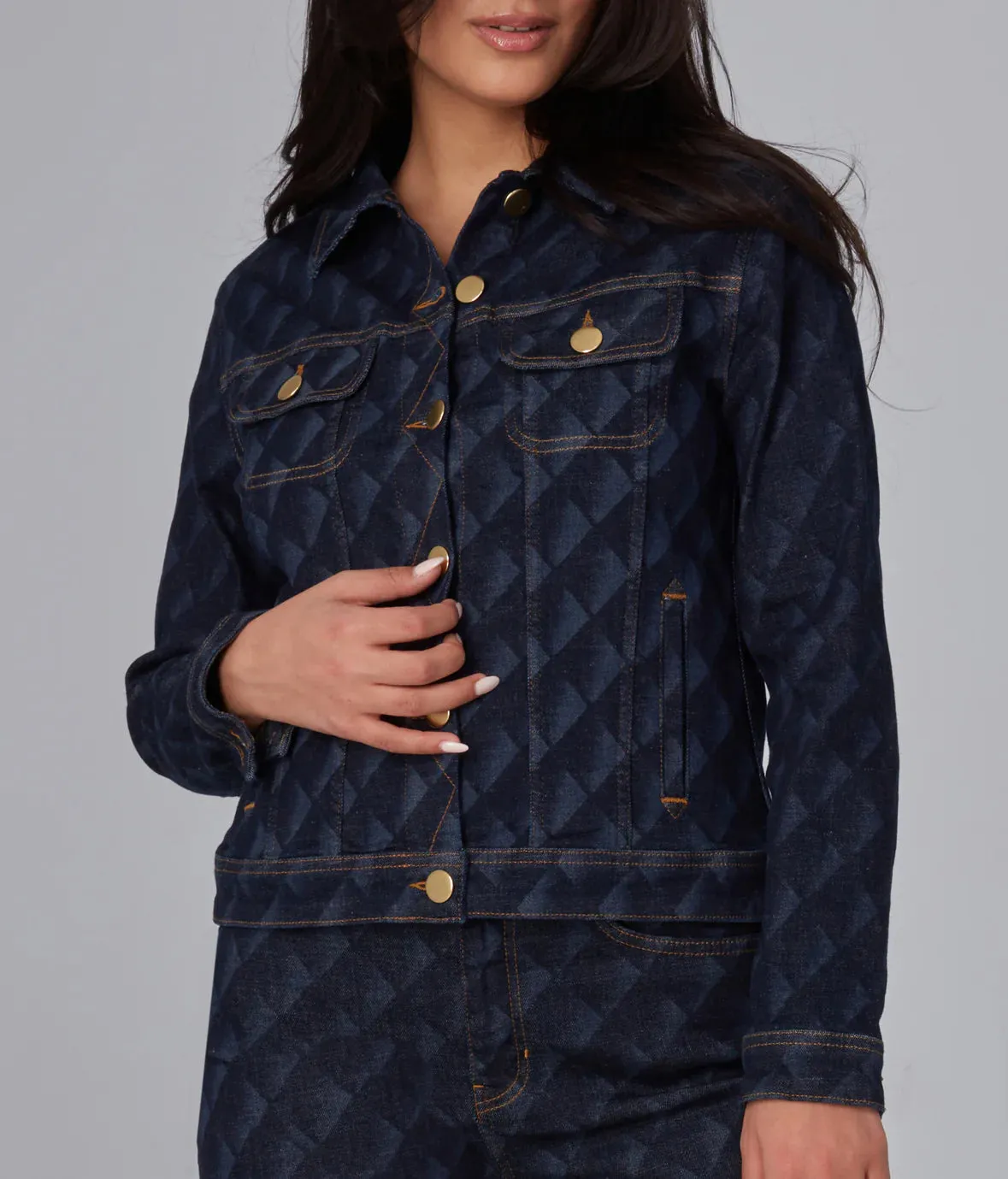 Gabriella Classic Denim Jacket - Dark Rinse Fade