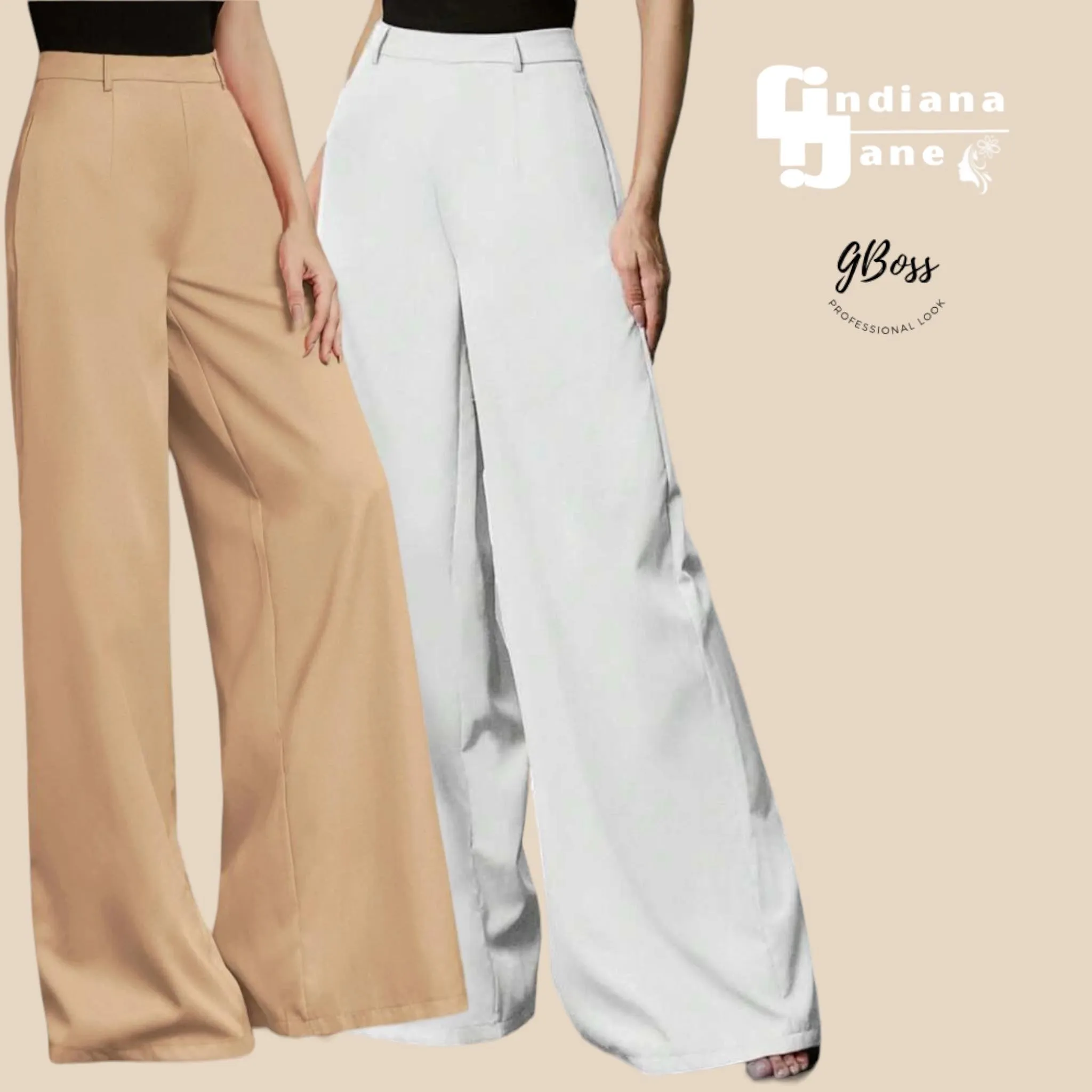 GBOSS Classic High Waist Wide Leg Pants