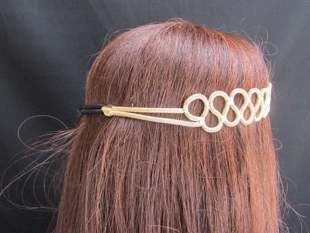 Gold Silver Metal Head Elegant Style Forehead Multi Infinity Rhinestone Hair