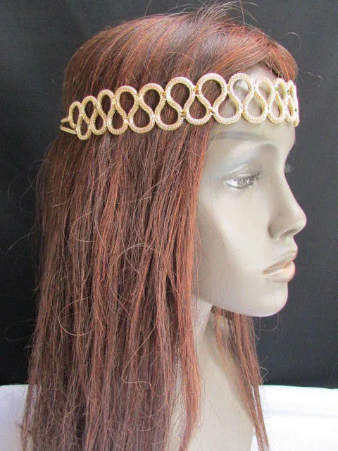 Gold Silver Metal Head Elegant Style Forehead Multi Infinity Rhinestone Hair