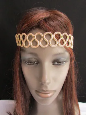 Gold Silver Metal Head Elegant Style Forehead Multi Infinity Rhinestone Hair