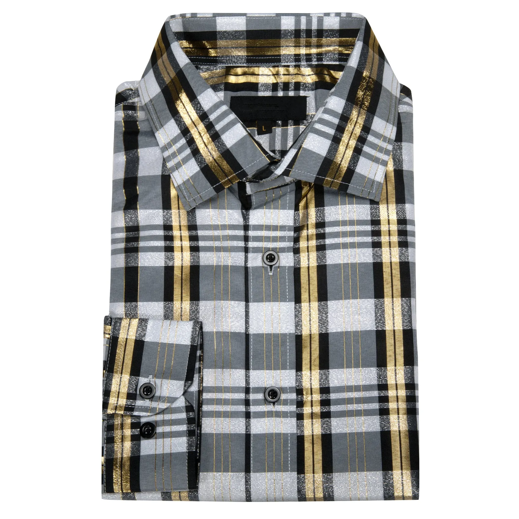 Green Yellow Plaid Men's Long Sleeve Shirt